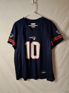 NFL Mac Jones Navy Blue and Red #10 Women's Football Jersey